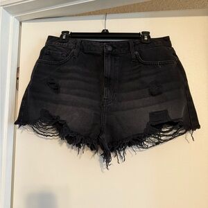 Forever 21 Black Distressed Jean Shorts